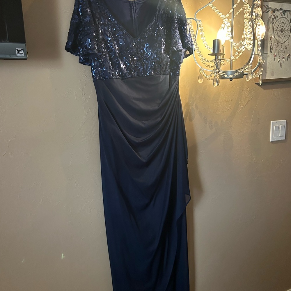 Alex Evenings Navy Sequin Dress